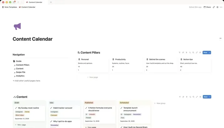 Content Calendar