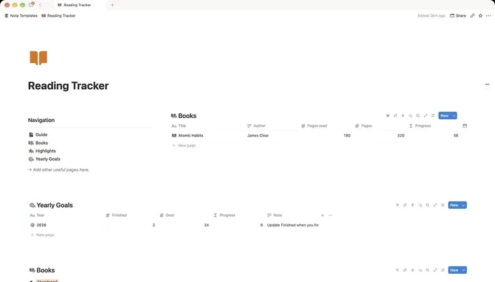 Reading Tracker